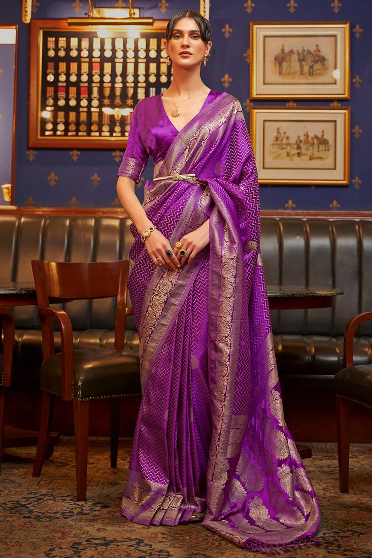 Purple Jayalakshmi Party Wear Sarees Latest Quality Purple Colour