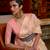 Baby Pink  Fancy  Linen Weaving Saree With Blouse