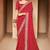 Fascinating Cherry Red Georgette Saree With Designer Blouse