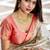 Creamy Off-white and Red Zari Border Silk Saree With Blouse
