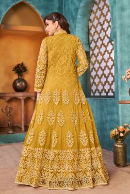Mustard Yellow Anarkali Salwar Kameez with Dupatta 2