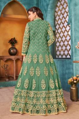 Green Color Heavy Vaishnavi Net With Sequence Coding Work Salwar Suit 2