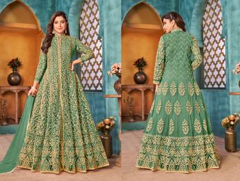 Green Color Heavy Vaishnavi Net With Sequence Coding Work Salwar Suit 3