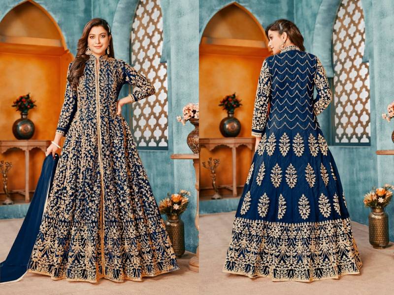 Blue Color Heavy Vaishnavi Net With Sequence Coding Work Salwar Suit