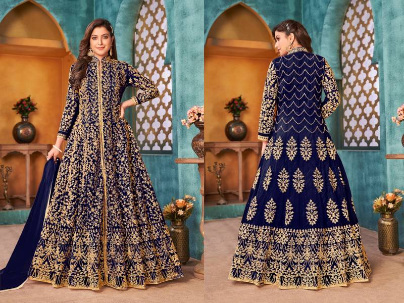 Blue Color Heavy Vaishnavi Net With Sequence Coding Work Salwar Suit