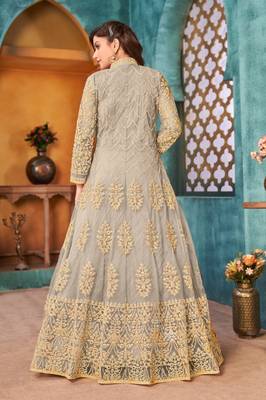 Cream Color Heavy Vaishnavi Net With Sequence Coding Work Salwar Suit 2