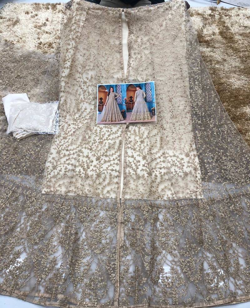 Cream Color Heavy Vaishnavi Net With Sequence Coding Work Salwar Suit