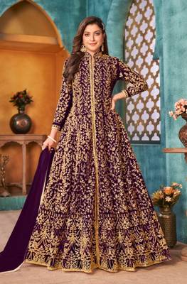Purple Color Heavy Vaishnavi Net With Sequence Coding Work Salwar Suit 1