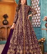 Purple Color Heavy Vaishnavi Net With Sequence Coding Work Salwar Suit