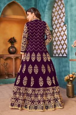 Purple Color Heavy Vaishnavi Net With Sequence Coding Work Salwar Suit 2
