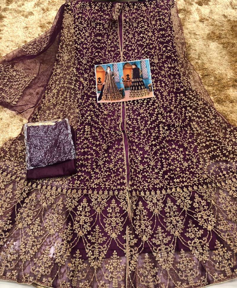 Purple Color Heavy Vaishnavi Net With Sequence Coding Work Salwar Suit