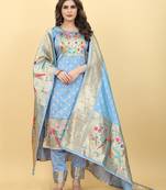 Multi Color Banarasi Silk Zari Woven Salwar Suit