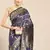 Leeza Store Women'S Navy Blue Silk Blend Jacquard Woven Golden Zari Traditional Bandhani Saree With Blouse Pieces