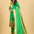 Green Color Banarasi Soft Silk Golden Zari Mill Print Weaving Salwar Kameez