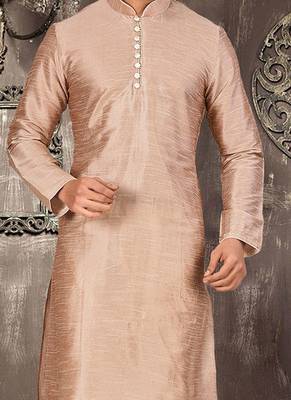 Bronze plain art silk men-kurtas 2