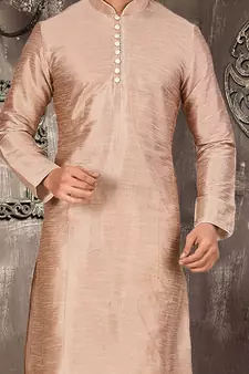 Bronze plain art silk men-kurtas