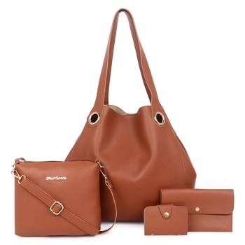 Tan Shoulder Shopper Tote Bag 1