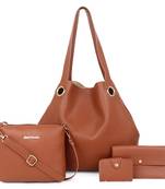 Tan Shoulder Shopper Tote Bag
