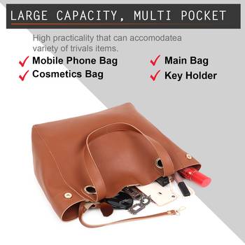 Tan Shoulder Shopper Tote Bag 2