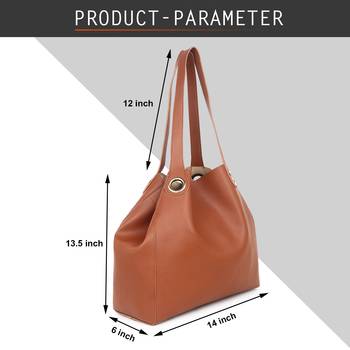 Tan Shoulder Shopper Tote Bag 3