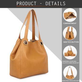 Yellow Shoulder Shopper Tote Bag 4