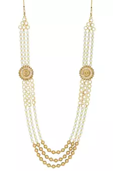 Traditional Dulha Moti Mala with Stone Kundan Maharaja Haar/Groom Necklace For Men 