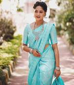 SKY BLUE WEDDING BEAUTIFUL SAREE