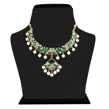 Kundan Meenakari Necklace Jewellery Set For Women  2