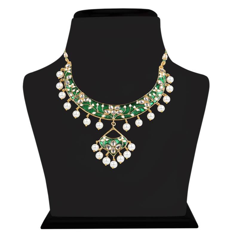 Kundan Meenakari Necklace Jewellery Set For Women 