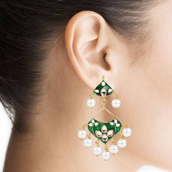 Kundan Meenakari Necklace Jewellery Set For Women  3