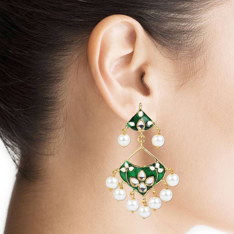 Kundan Meenakari Necklace Jewellery Set For Women 