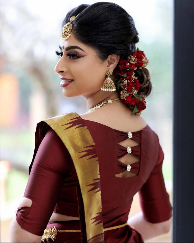 MAROON BRIDAL BEAUTIFUL SAREE 