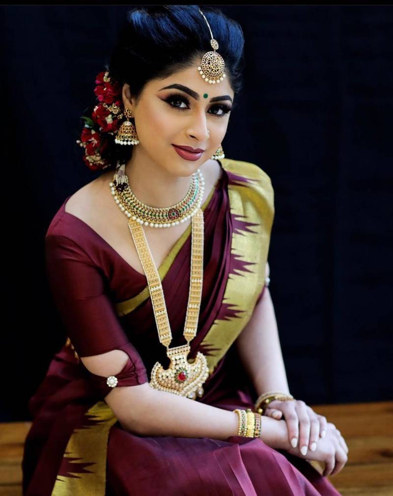 MAROON BRIDAL BEAUTIFUL SAREE 