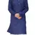Om Shubh Mangalam Men's Navy Blue Cotton Plain Kurta White Pajama