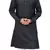 Om Shubh Mangalam Men's Black Cotton Plain Kurta White Pajama