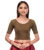 Amba Zari Stripes Zig Zag Stretchable Lycra Blouse By Advi