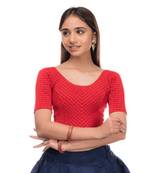 Amba Zari Stripes Zig Zag Stretchable Lycra Blouse By Advi