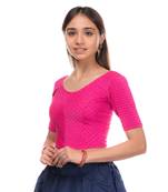 Amba Zari Stripes Zig Zag Stretchable Lycra Blouse By Advi