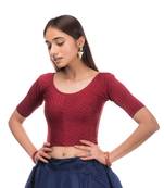 Amba Zari Stripes Zig Zag Stretchable Lycra Blouse By Advi