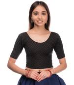 Amba Zari Stripes Zig Zag Stretchable Lycra Blouse By Advi