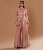 Mouve Anarkali With Gotta Patti Emb