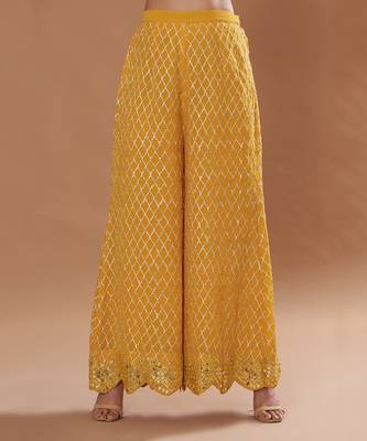 Yellow Zari Work Plus Size Kurti Suit 2
