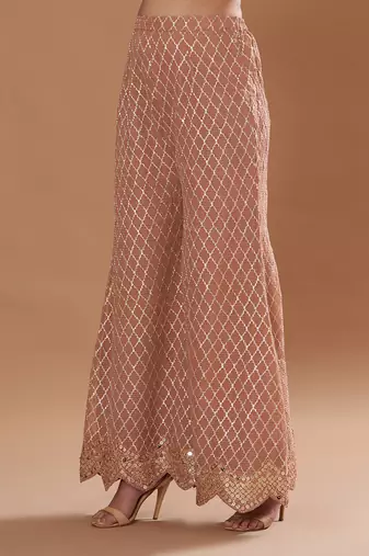 Peach Suit With Sharara And Dupatta