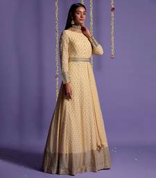 Ivory Full Length Sequin Embroidered Anarkali Set