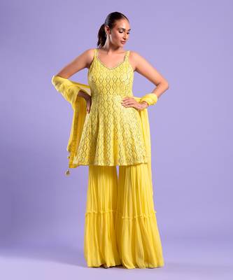 Yellow Ghrara Set Sequence Work 1