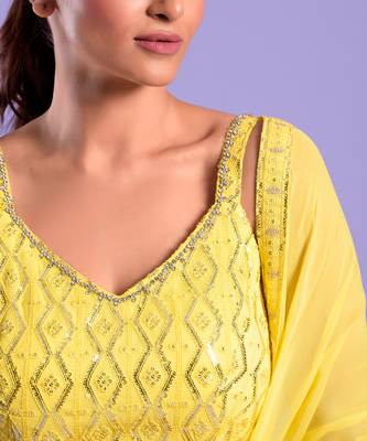 Yellow Ghrara Set Sequence Work 3