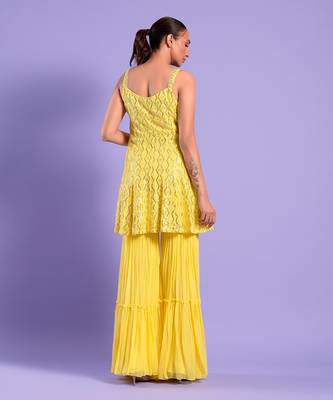 Yellow Ghrara Set Sequence Work 4