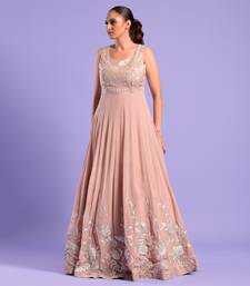 Nude Pink Anarkali Set With Resham Work