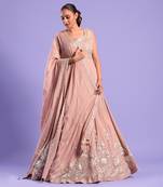 Nude Pink Anarkali Set With Resham Work