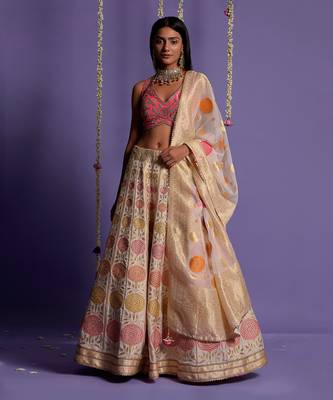 Ivory Embroidered Lehenga Set 1